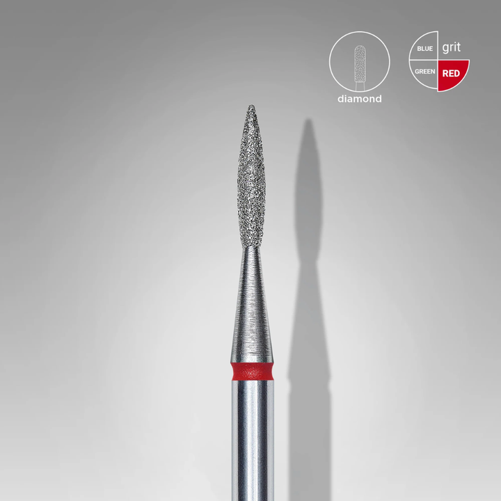 Diamond Bit Pointed Flame Red