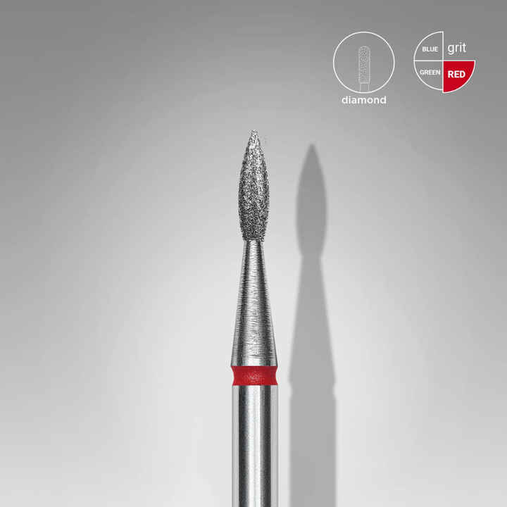 Diamond Bit Pointed Flame Red