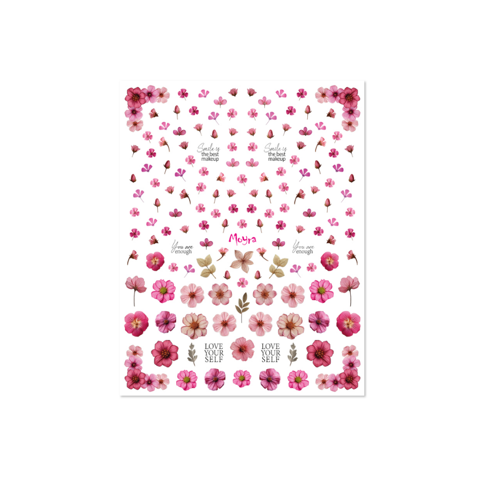 Watertranfer Sticker No.15 Dried Flowers Pink