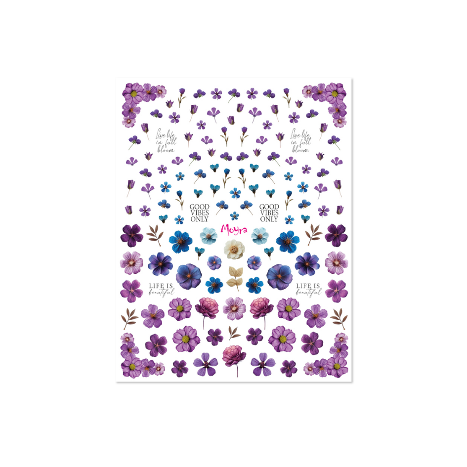 Watertranfer Sticker No.17 Dried Flowers Purple
