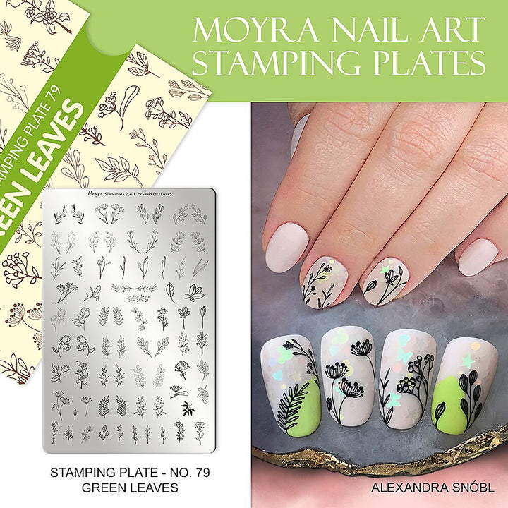 Stamping Plate Green Leaves