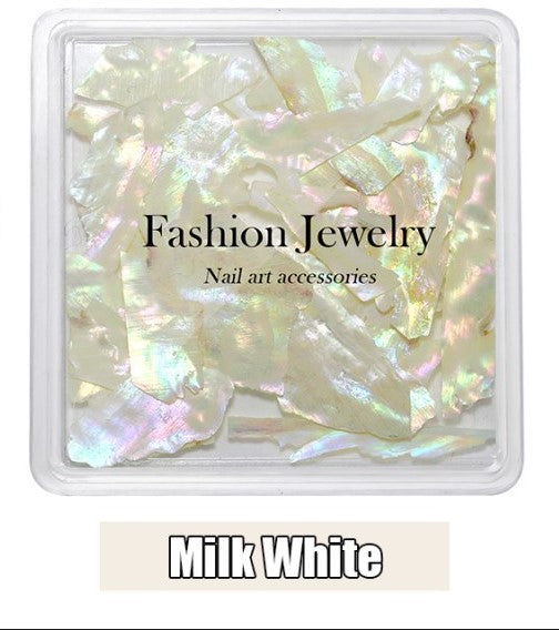Iridescent Shell Flakes Milk White