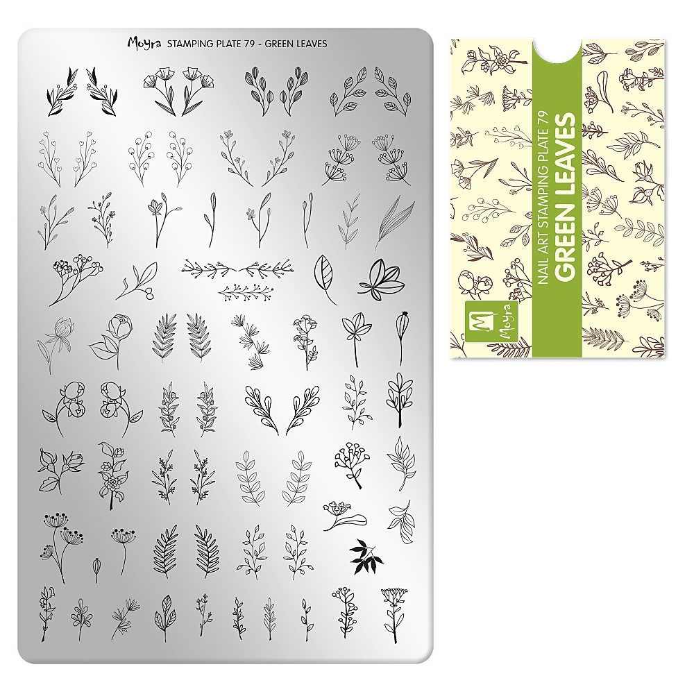 Stamping Plate Green Leaves