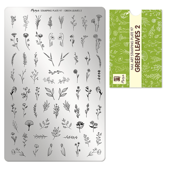 Stamping Plate Green Leaves 2